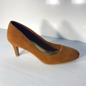 Dexflex Comfort SZ 10W Brown Suede Almond toe classic pumps